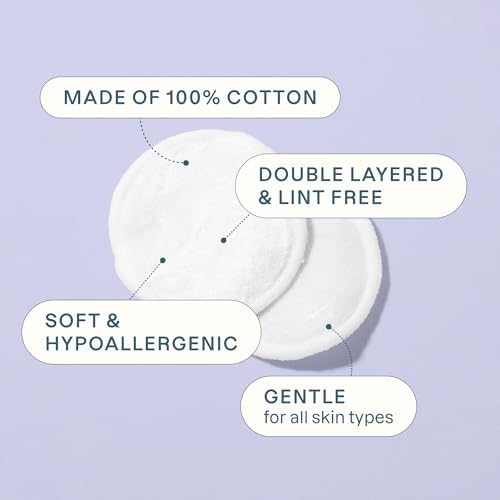 Cliganic Premium Cotton Rounds for Face, Makeup Remover Pads, 600 Count - Image 2