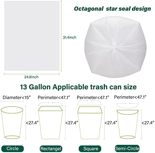 Inwaysin Ultra Thick & Strong Biodegradable Trash Bags - 85 Counts, 13 Gallon - Unscented, Easy Tear for Kitchen, Bedroom, Office - Image 6