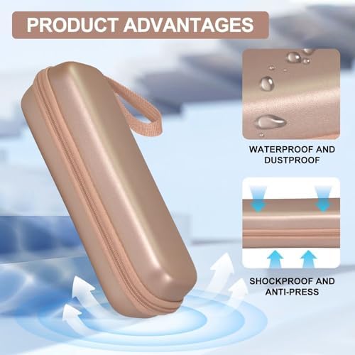 Toothbrush Travel Case for Oral B/Oral-B Pro 1000 1500 5000 7000 7500 6000 9600/ Phlips Sonicare 4100 5100 1100 6100 5300 Electric Toothbrush, Portable Hard Protective Storage Bag (Gold) - Image 4