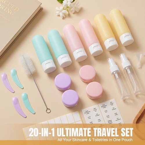 DEWSENSI 20 Pack Travel Bottles Set for Toiletries - Image 2