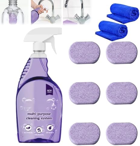Clean Spray Cleaner for Ovens - Multipurpose Cleaning System - The Solution for Every Stain, All Purpose Cleaner, All-Purpose Cleaning Spray with Concentrated Cleaning Tablets (1Bottle+6PCS Tablets) by Jonissi