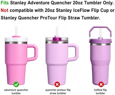 Replacement Straws Compatible with 20 oz Stanley Quencher Tumbler, 8.5 Inch Reusable Straws, Drinking Cup Accessories, White-6 Pack - Image 3