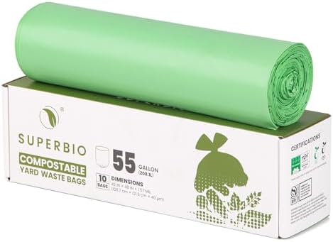 SUPERBIO 55 Gallon Compostable Yard Waste Bags by SUPERBIOCOMPOSTABLEBAGS