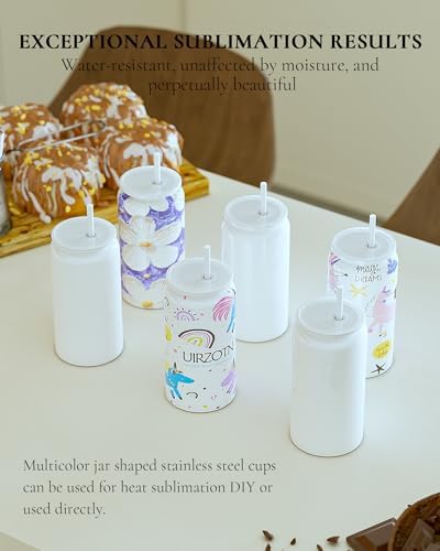 6 Pack 16 oz Sublimatable Tumbler, Insulated Tumbler with Straw - Image 5