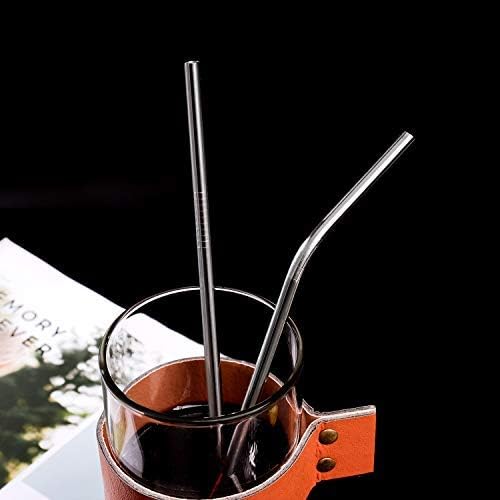 VEHHE Metal Straws, Stainless Steel Reusable Straws Set (2 Straight|2 Bent) - Image 5