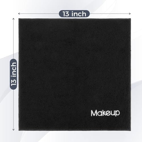 GLIMGLINT Makeup Remover Wash Cloths 12 Pack – Soft Black Makeup Towels - Image 4