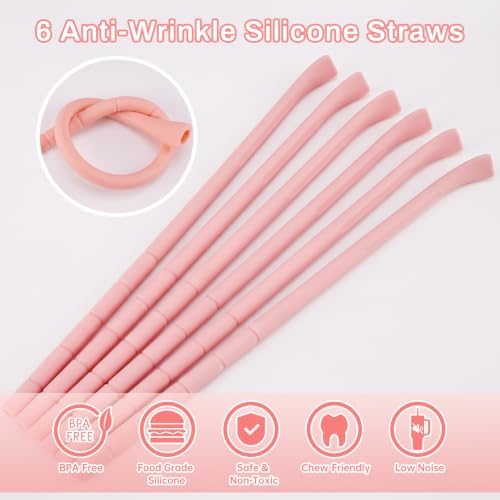 NiHome 6PCS Silicone Anti-Wrinkle Straws Fit for Stanley 40oz 30oz Tumblers - Image 4