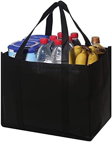 DIOMMELL Set of 16 Reusable Grocery Bags Extra Large Super Strong Heavy Duty Shopping Tote Bags with Reinforced Handles Black - Image 6