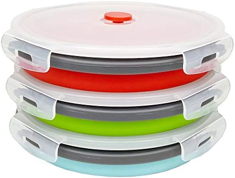 CARTINTS 1200ml Large Collapsible Food Containers Silicone Lunch Containers Silicone Leftover Food Containers, Ideal for Camping Travel, 3Pack - Image 3