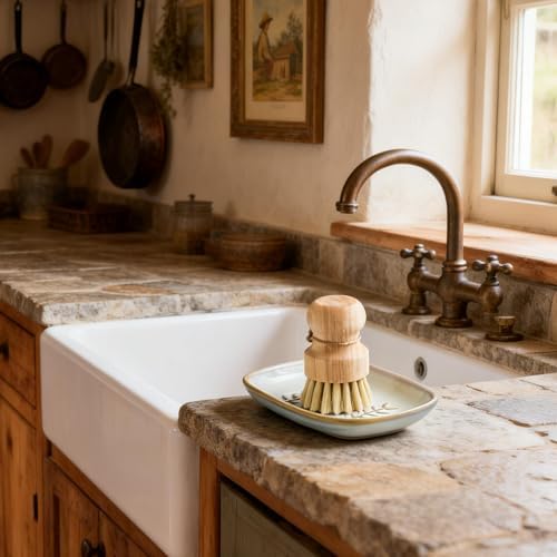 Miamolo Soap Dish Bar Cleaner Dish for Shower, Ceramic Soap Dishes for Large Soap Bar Shampoo or Sponge, Shower Soap Dish Soap Saver Tray for Bathroom Kitchen Sink, Easy to Clean - Image 7