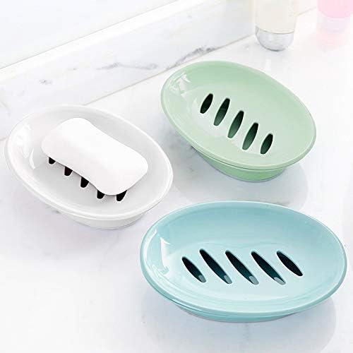 WYOK 2-Pack Soap Dish Plastic Soap Holder with Drainage for Shower (Blue) - Image 2