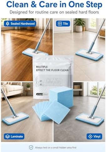 Floor Cleaning Tablets, 100 Pieces Multi-Surface Cleaner Sheets for Mopping, Floor Cleaner Tablets for Hardwood Tile Laminate Vinyl, Dissolvable Solution with Crevice Brush, Yellow Osmanthus Scent - Image 5
