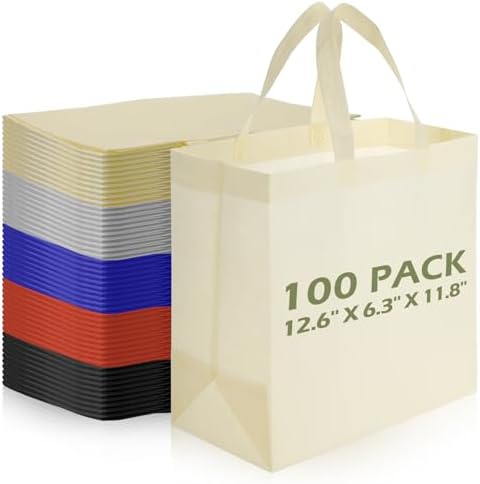 Reginary 100 PCS Non Woven Tote Bags Bulk,Multicolor by Reginary