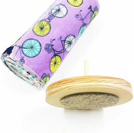 Marley's Monsters UNpaper® Towels + Holder - 24 Reusable 12x10in Cotton Flannel Cloths with 6in Wood Base & Dowel - Machine Washable, Sustainable for Kitchen Cleaning, Spills & Chores - Image 3