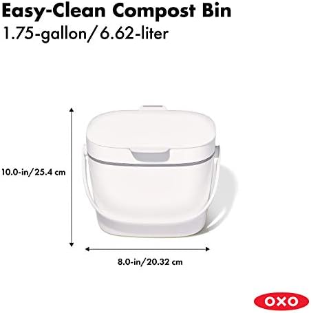 OXO Good Grips Easy-Clean Compost Bin, White, 1.75 Gal/6.62 L - Image 2
