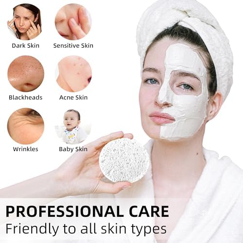 120-Count White Compressed Facial sponges for Daily Cleaning - Image 3