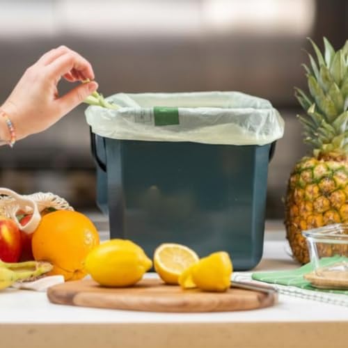 EcoSafe KCGRN Kitchen Caddy Food Waste Bin, Plastic, 2.5 Gallon, Green - Image 5