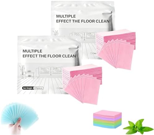 Floor Cleaning Tablets Multi-surface Cleaner, 100-Piece Floor Cleaning Solution Tablets, Water-Soluble Floorcleaning Sheets for Hardwood Laminate Tile & Rv Walls Deodorization (2Pink) by Unknown