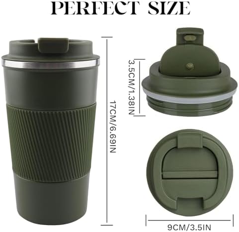Insulated Travel Coffee Mug, Stainless Steel Coffee Cup with Leakproof Lid - Image 2