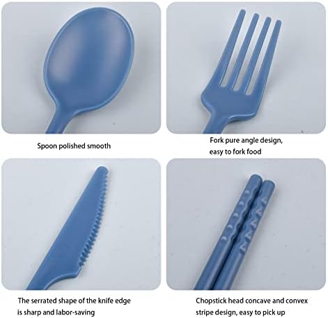 Reusable Utensils Set with Case, Plastic Travel Utensils - Image 2