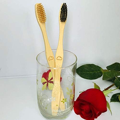 Bamboo Toothbrush Medium Bristle, 10Pcs Biodegradable Bulk Wooden Toothbrushes - Image 6