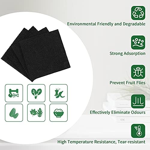 10 Pack Square Compost Bin Filters Spare Activated Carbon Filter Sheets for Indoor Kitchen Compost Bucket Countertop and Recycle Bin (5 Inches) - Image 5