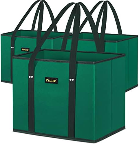 BALEINE 3PK Reusable Grocery Bags, Heavy Duty Shopping Tote Bag by BALEINE