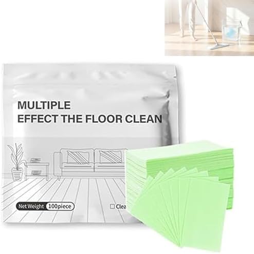 100 Piece Floor Cleaning Tablets Multi-Surface Cleaner, Multi-Surface Floor Cleaner Tablet, Multi-effect Concentrated Cleaner Tablets for Mopping for Hardwood Laminate Floors Wall Tiles Glass (Green) by Unknown