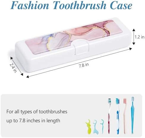 Toothbrush Travel Case - Colorful Pattern, Holder and Covers for Toothbrushes, Includes Tongue Scraper Case - Image 2