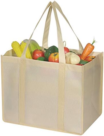 DIOMMELL 10 Pack Reusable Grocery Bags Extra Large Super Strong Heavy Duty Shopping Tote Bags with Reinforced Handles, Beige - Image 6