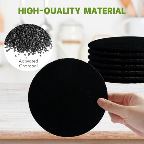 6 Pack Charcoal Filters for Compost Bin Bucket, 5 Inch Round Activated Carbon Charcoal Replacement Filters for Kitchen Countertop and Home Bucket Compost Bin (Refill, Odor Eliminating)​ - Image 3