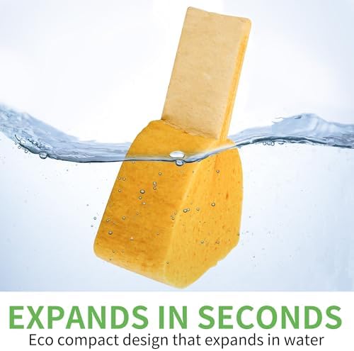 4 Pack Compostable Thicker Pop-Up Sponges - Expanding, Non-Scratch, Plant-Based Dish Cellulose Sponges Car Wash Sponge - Image 3