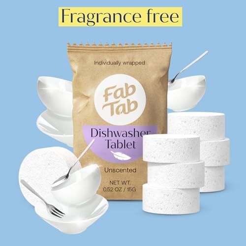 Fab Tab 100% Plastic-Free Dishwasher Detergent Tablets, 12ct, Free & Clear - Image 7