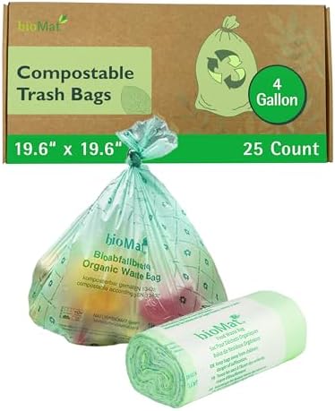 bioMat 4 Gallon Compostable Food Scrap Bags, 25 Count by VisitbioMat