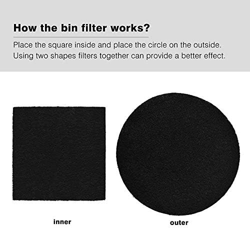 Compost Bin Filters, 12 Pcs, Activated Carbon Filters for 1/1.3 Gallon Compost Bin, Kitchen Compost Pail, 6 Round 6.5 inch and 6 Square 4.65 inch Diameter - Image 5