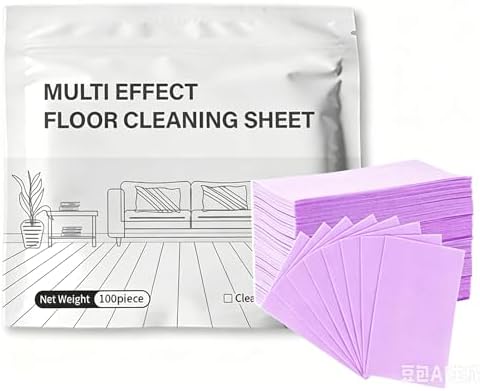Multi Effect Floor Cleaning Sheets, Lavender Scent, Ultra Thin, Compact Packaging, (Purple, 100 Pcs) by Bon+amixyl