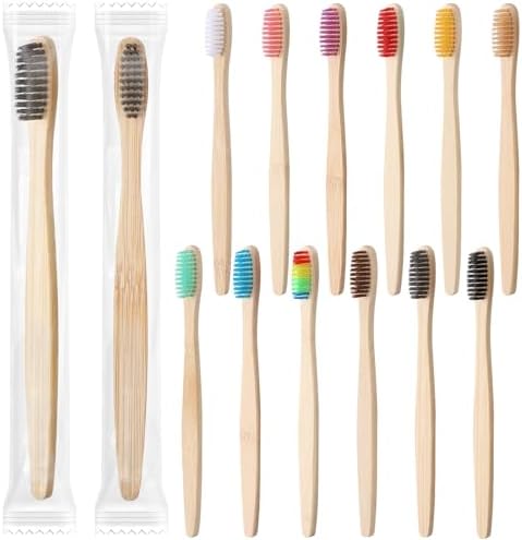 Sieral 12 Pcs Bamboo Toothbrushes Bulk, Soft Bristle Bamboo Toothbrush by Sieral