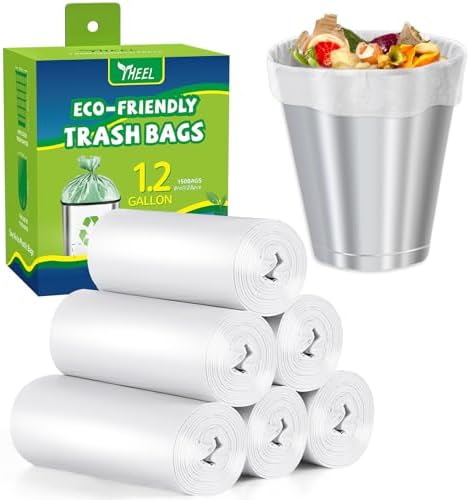 1.2 Gallon Clear Small Trash Bags Strong Leak-Resistant - 150Ct Unscented by YHEEL