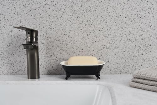 6.5" Ceramic Mini Clawfoot Bathtub Soap Dish,Bar Soap Holder,Black - Image 5