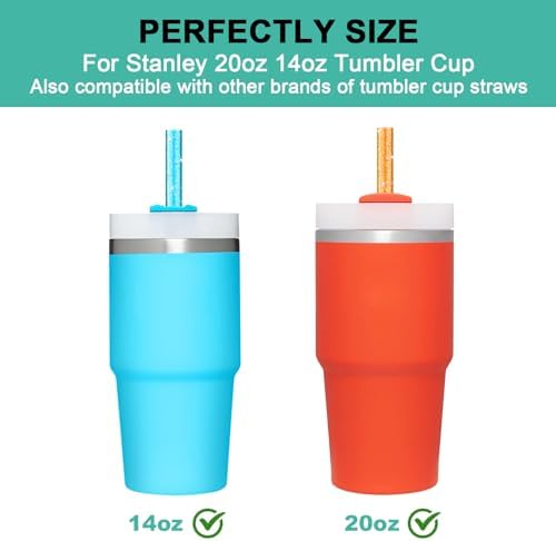 6 PCS Replacement Straws for Stanley|Owala|Simple Modern 40oz 30oz Tumbler, Reusable Color Drinking Straws with Cleaning Brush for Stanley Cup Accessorie，BPA Free, Dishwasher Safe - Image 3