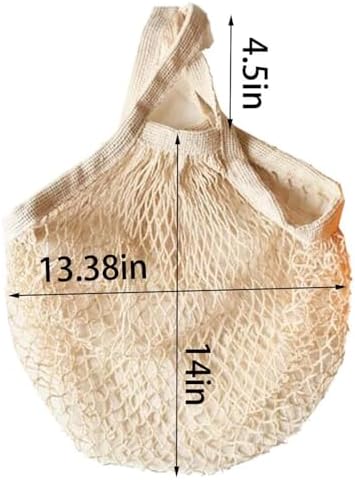 Set of 8 Reusable Organic Cotton Produce Bags, Mesh Grocery Cotton String Bag Net Shopping Mesh Bags – total 8 PCS(2pcs for each size) (8) - Image 5