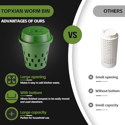 2-Pack Inground Worm Composter, Outdoor Worm Compost Bin for Garden Beds & Home Use, Vermicomposting Bin for Beginners (9.5x9.5x10.8Inch), Green - Image 4