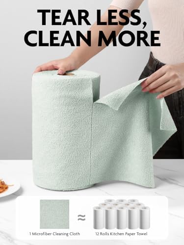 Fantasticlean Microfiber Cleaning Cloth Roll- 75 Sheets, 12"x12"(MossGreen) - Image 3