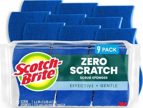 Scotch-Brite Zero Scratch Scrub Sponge, 9 Pack by Unknown