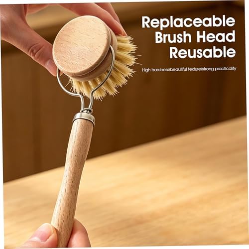 12Pcs Wooden Dish Brush, Reusable Palm Sized Dish Brushes with Sisal Bristles & Wood Handle for Kitchen Pots, Pans, Brush Set - Image 6