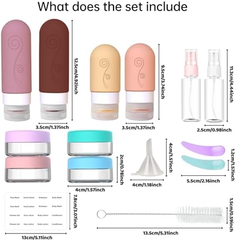 vodvob 16 Pack Travel Bottles Set for Toiletries, TSA Approved Travel Containers Leak Proof Silicone Squeezable Travel Accessories 2oz 3oz for Shampoo Conditioner Lotion Body Wash (BPA Free) (pink) - Image 4