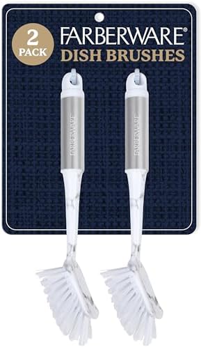 Farberware Dish Brush with Handle, 2 Pack, Firm Bristles by BestBrands