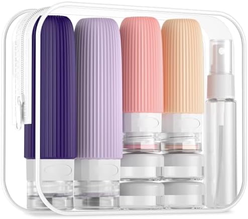 Mrsdry 16 Pack Travel Bottles Set, TSA Approved Leak Proof Silicone Squeezable Containers for Toiletries, Refillable Travel Accessories for Conditioner, Shampoo, Lotion & Body Wash Accessories by Mrsdry