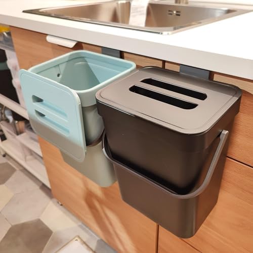 stonespace Kitchen Compost Bin 1.3 Gal Hanging Under Sink Trash Can,Black by stonespace