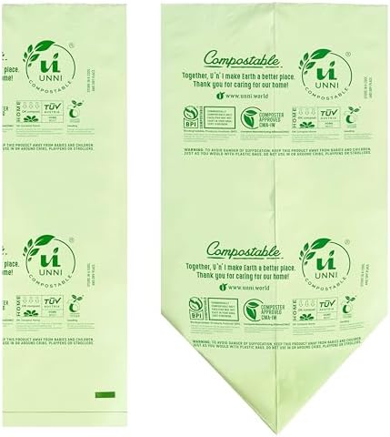 UNNI 50-55 Gallon Compostable Bags, 10 Count, 208 L, Extra Thick 1.38 Mil - Image 3